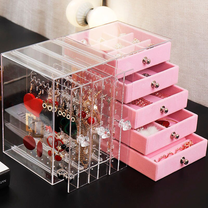 Large Capacity Jewellery Storage Box, Transparent Display Stand