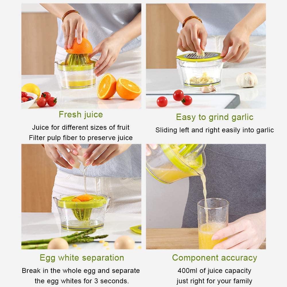 Orange Juicer Manual Juicer Hand Juicer Citrus Fruit Vegetable Grater Multi-size Reamer Extractor Egg Separator