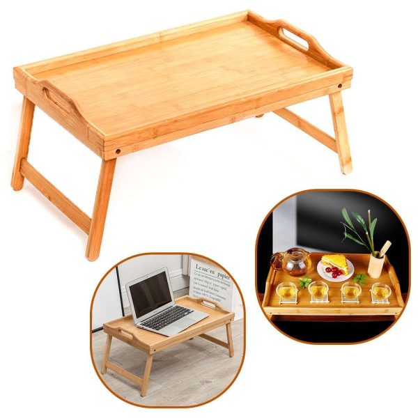 Foldable Bamboo Breakfast Bed Tray Table