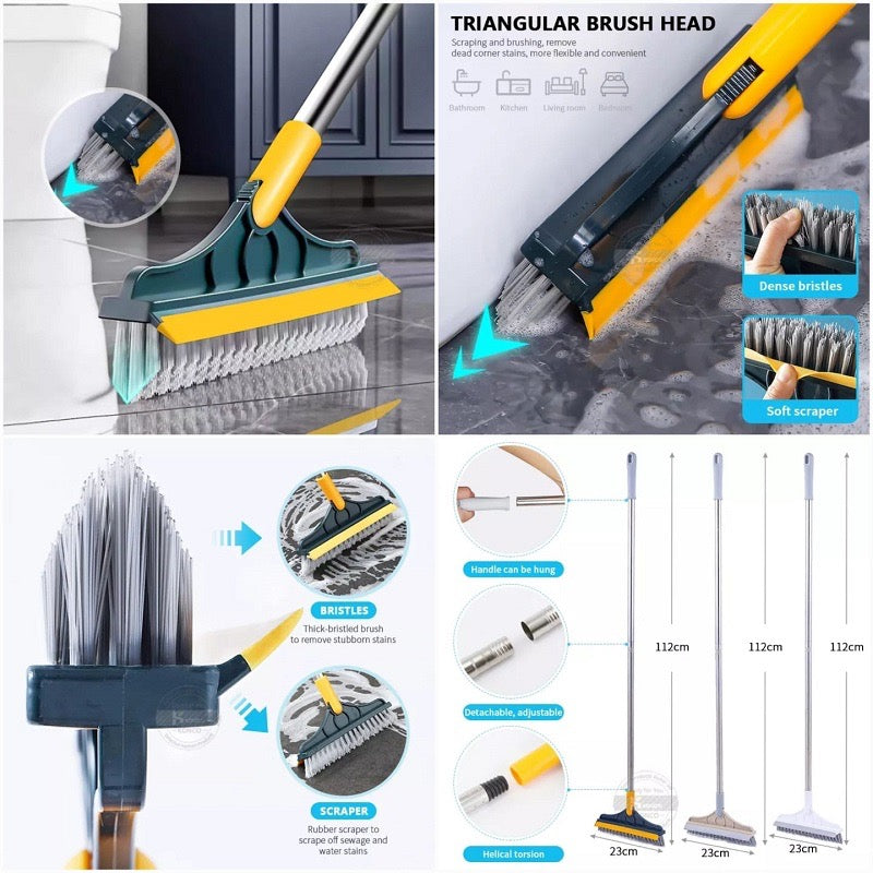 Floor Scrub Brush With Adjustable Long Handle, 1 Multifunctional
