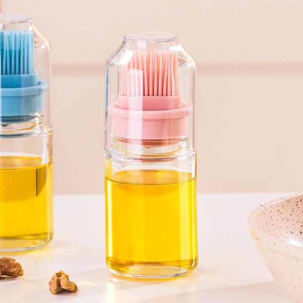 Silicone Brush Glass Oil Bottle with Cap
