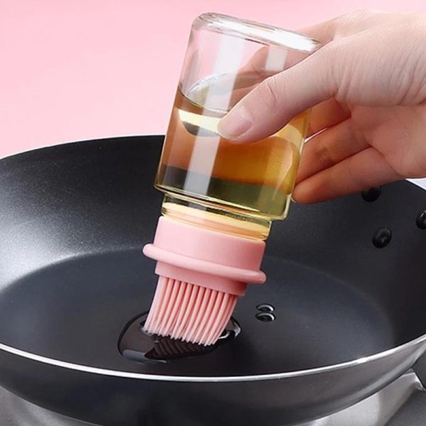 Silicone Brush Glass Oil Bottle with Cap