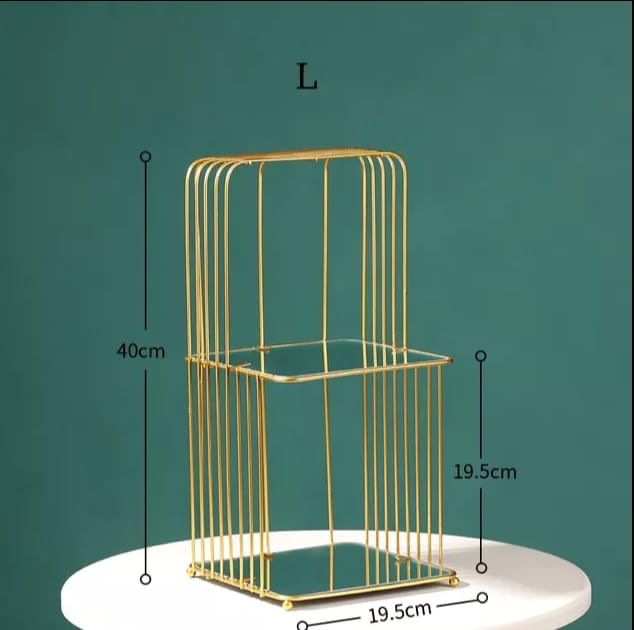 New Style Cage Metal Cosmetic Organizer with Mirror Shelves