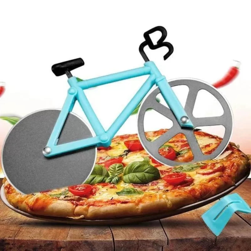 Bicycle Pizza Cutter Stainless Steel Double Pizza Cutter