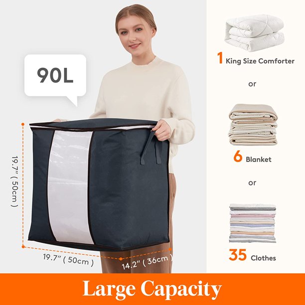 Large Storage Bags Organizer for Clothes, Blankets 5 Packs