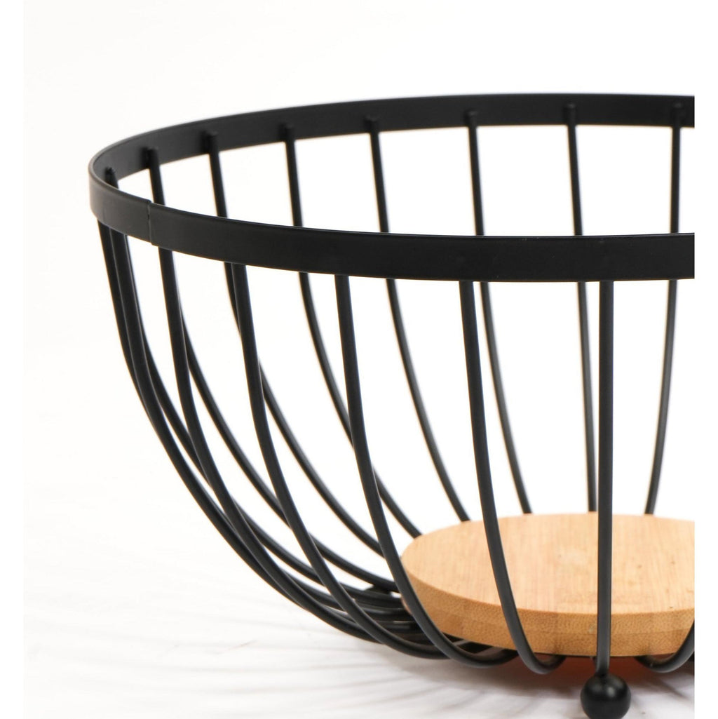 Metallic & Oak Fruit Basket