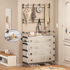 5 Layer Dustproof Shoe Rack With Clothes Rack
