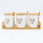 3-Piece Ceramic Jar Set With Spoon