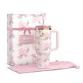 The Stanley X LoveShackFancy Holiday Quencher | 40 OZ - Rosa Beaux Pink