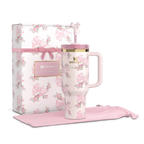 The Stanley X LoveShackFancy Holiday Quencher | 40 OZ - Rosa Beaux Pink
