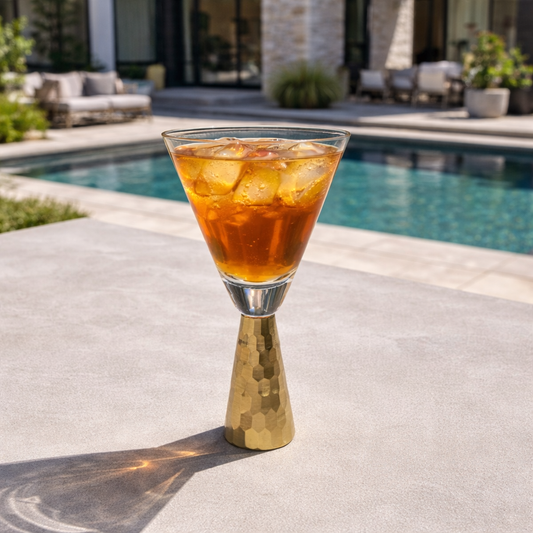 Hammered Cocktail Flutes Glass - 4 Pcs