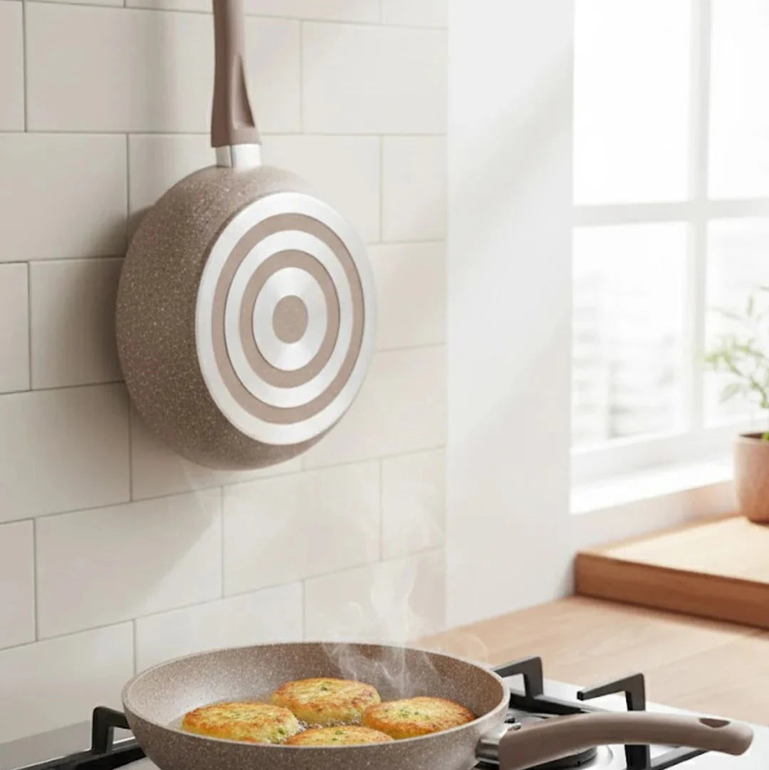 O.M.S Premium Granite Non-Stick Fry Pan - Brown