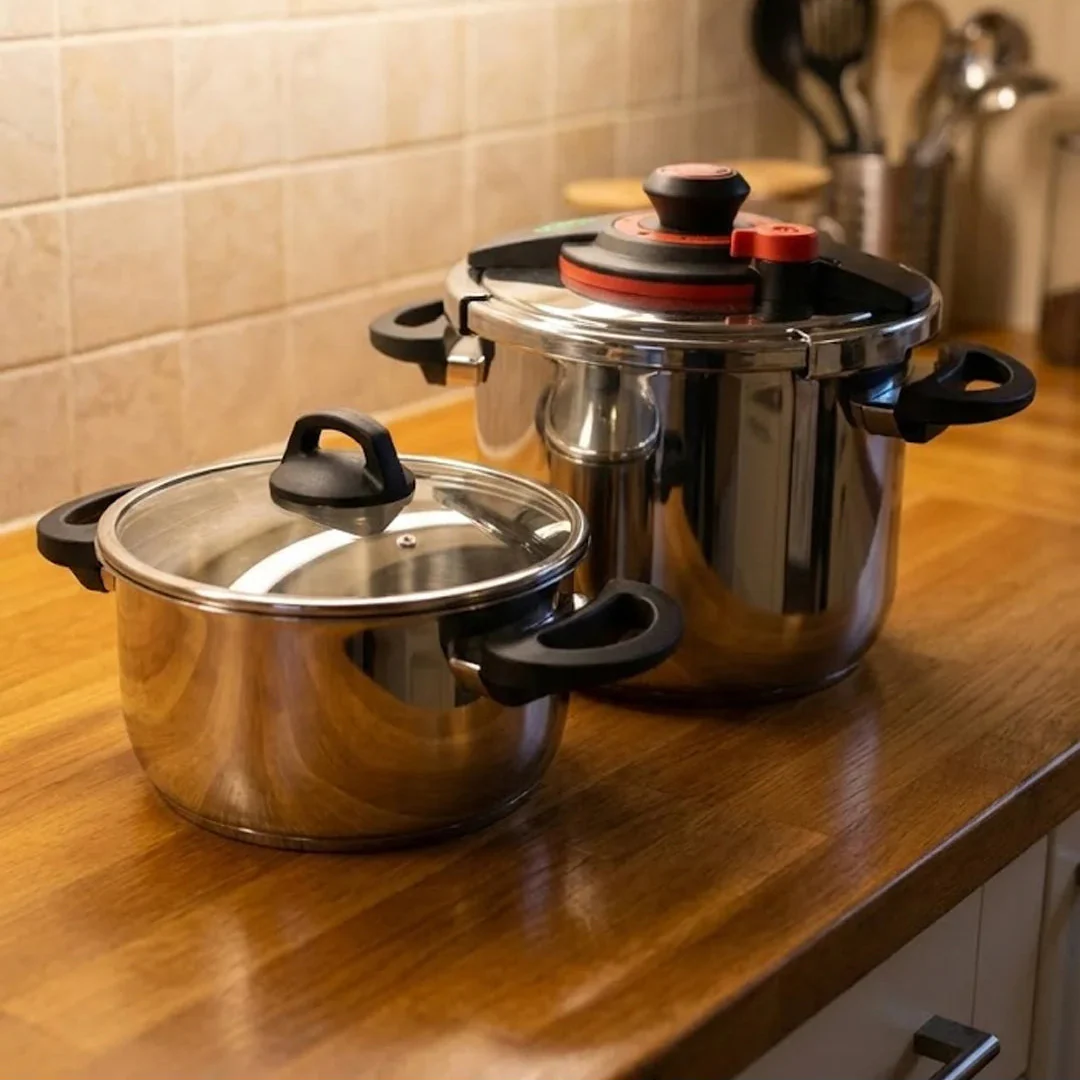 Falez 6L & 9L Stainless Steel Pressure Cooker Set