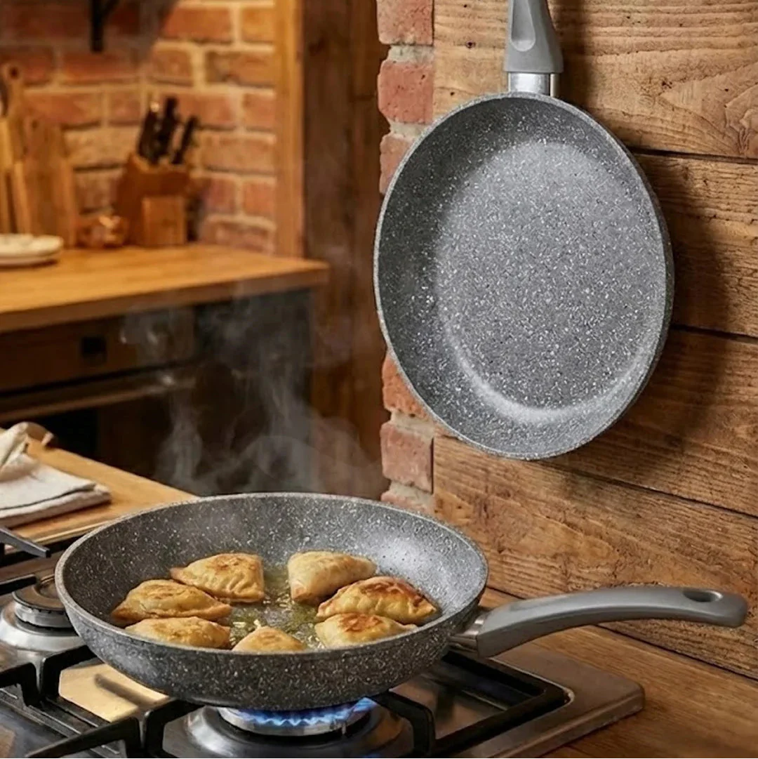 O.M.S Premium Granite Non-Stick Fry Pan - Grey