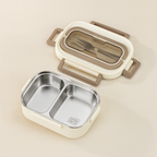 2-Compartment Thermal Lunch Box with Spoon & Fork