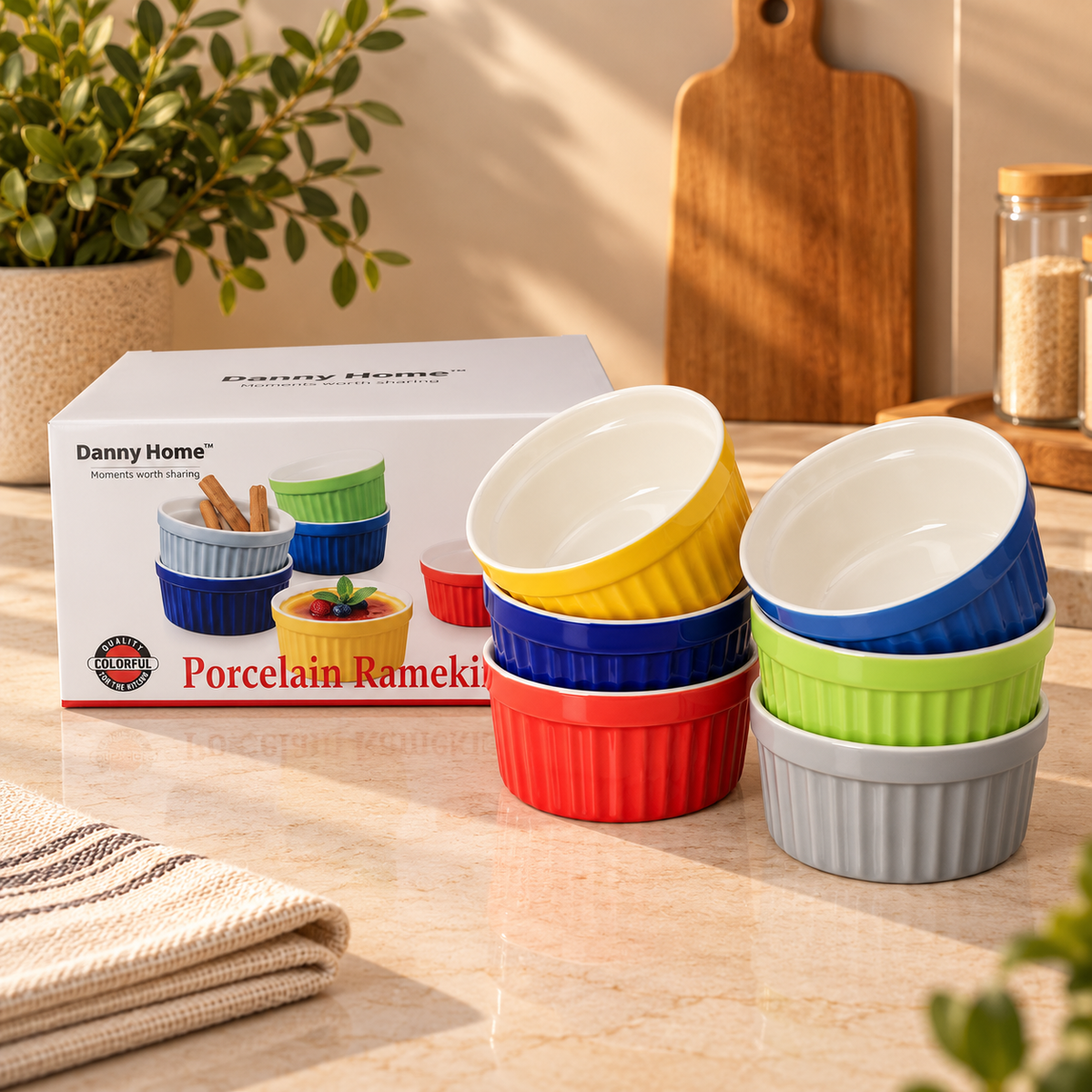 Danny Home 4.25″ Porcelain Cake Bowl 6-Piece Set