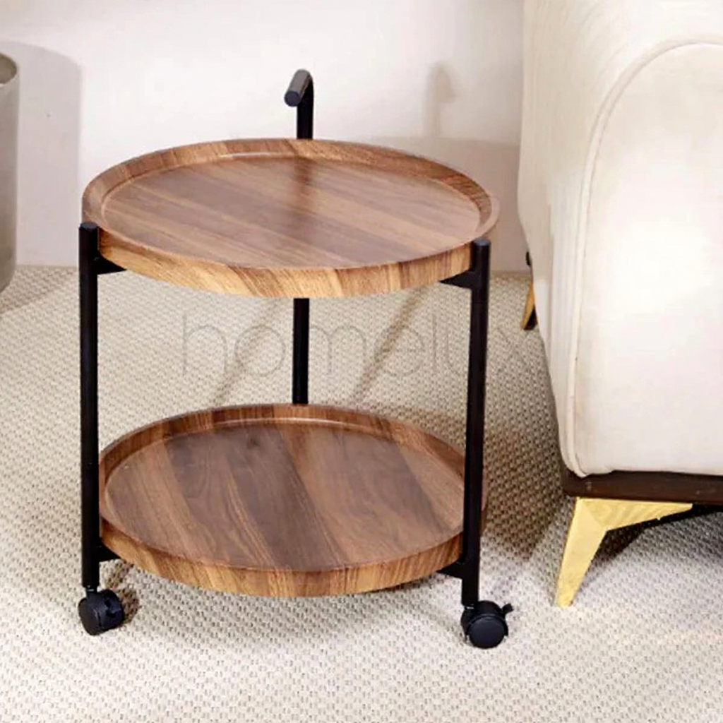 2 Tier Wooden Serving Trolley
