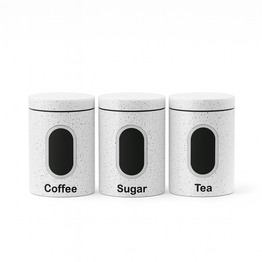 HausRoland Modern Speckled Container Set - White