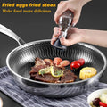 Stainless Steel Honey-Comb Laser Coated Frying Pan With Heavy Base