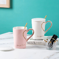 Heart Shape Coffee Mug With Lid