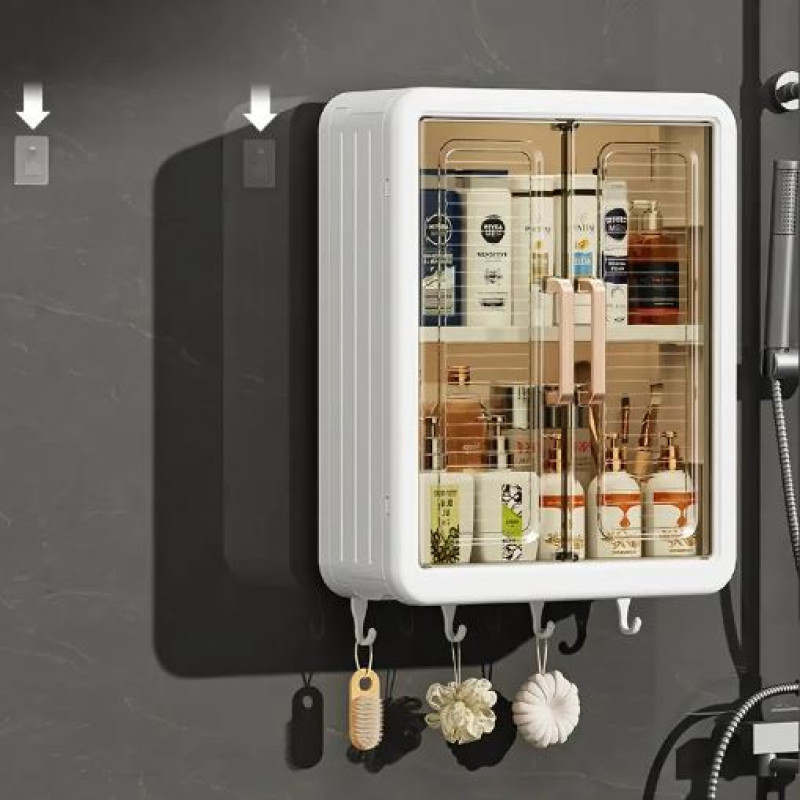 Wall-Mounted Storage Rack with Magnetic Suction