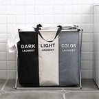 Laundry Basket With 3 Compartments Fabric
