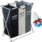 Laundry Basket With 3 Compartments Fabric