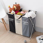 Laundry Basket With 3 Compartments Fabric