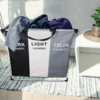 Laundry Basket With 3 Compartments Fabric