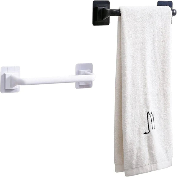 Self-Adhesive Towel Rod Towel Bar Stick On Wall Bath Towel Holder Rail Rack (Only Black)