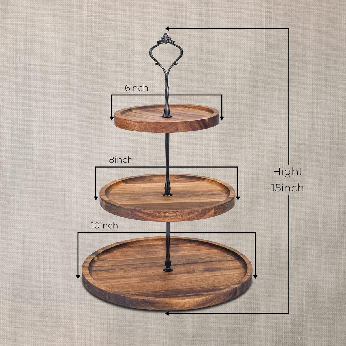 WOODEN TIERED CUPCAKE STAND