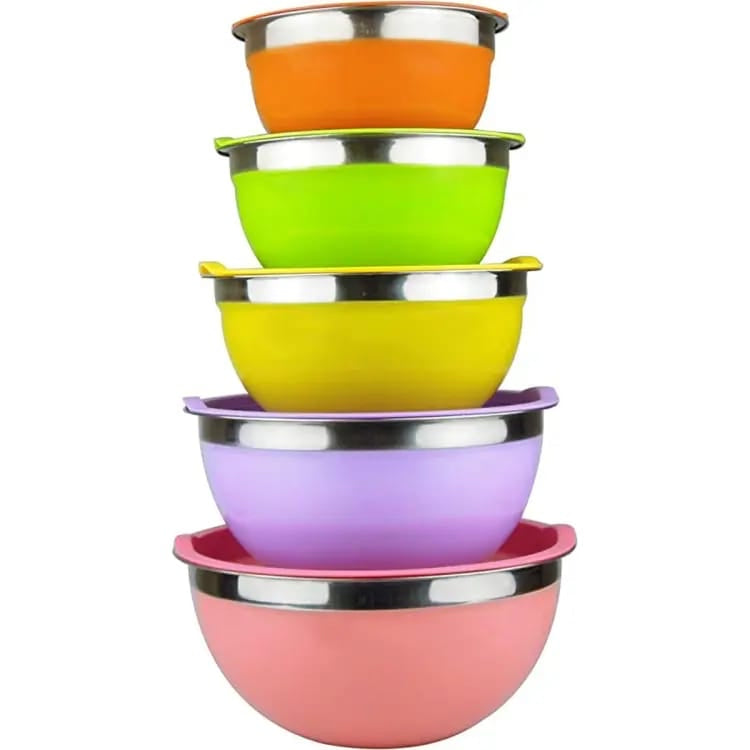 Stainless Steel Mixing Bowl with Lid Set of 5