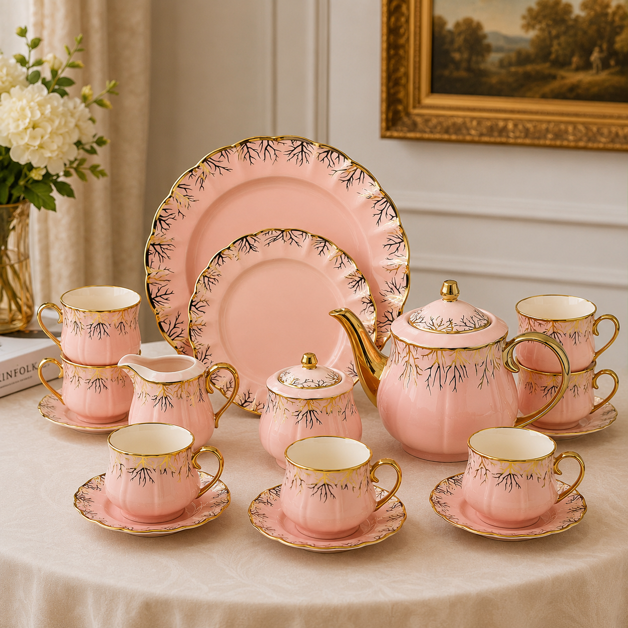 Luxe Gold 24-Piece Tea Set