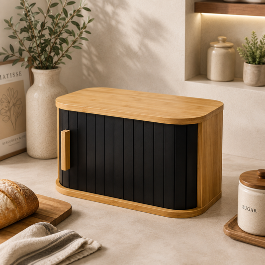 Modern Bamboo Sliding Bread Box