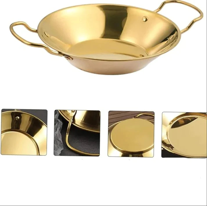 Stainless Steel Golden Korean Wok 24cm