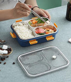 3 Compartment Stainless Steel Insulated Perfect Lunch Box