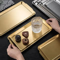 Stainless Steel Rectangular Tray Gold (32 x 16 cm)
