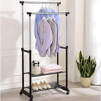 Double-Pole 2 Layer Cloth Hanging Rack