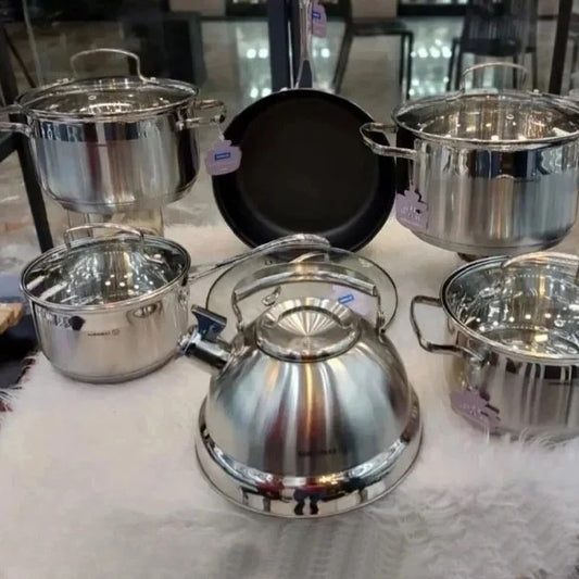 Korkmaz Tombik A1888 12 Pcs Stainless Steel Cookware Set