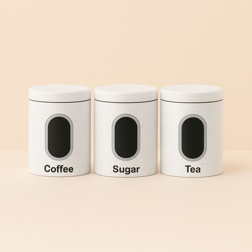 HausRoland Modern Speckled Container Set - White