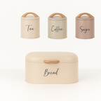 4-Piece Retro Metal Bread Bin and Canister Set (Mixed Color)