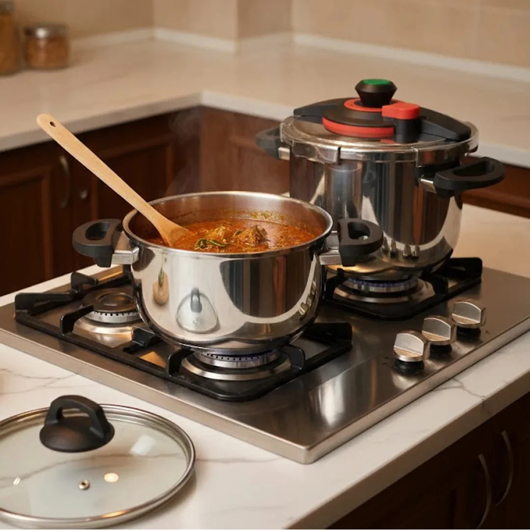 Falez 6L & 9L Stainless Steel Pressure Cooker Set
