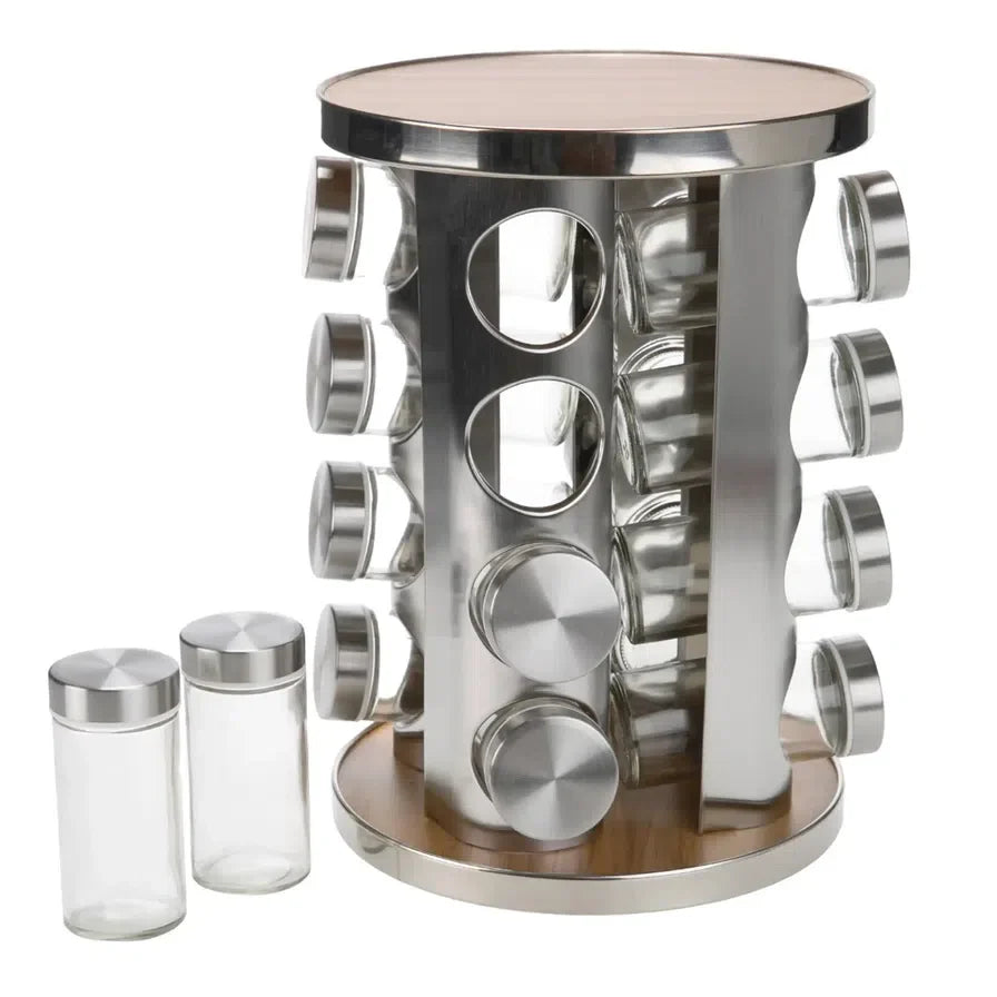 Spin Spice Rack Spice Jars Revolving Spice Rack Organizer - Spinning Countertop Herb ...