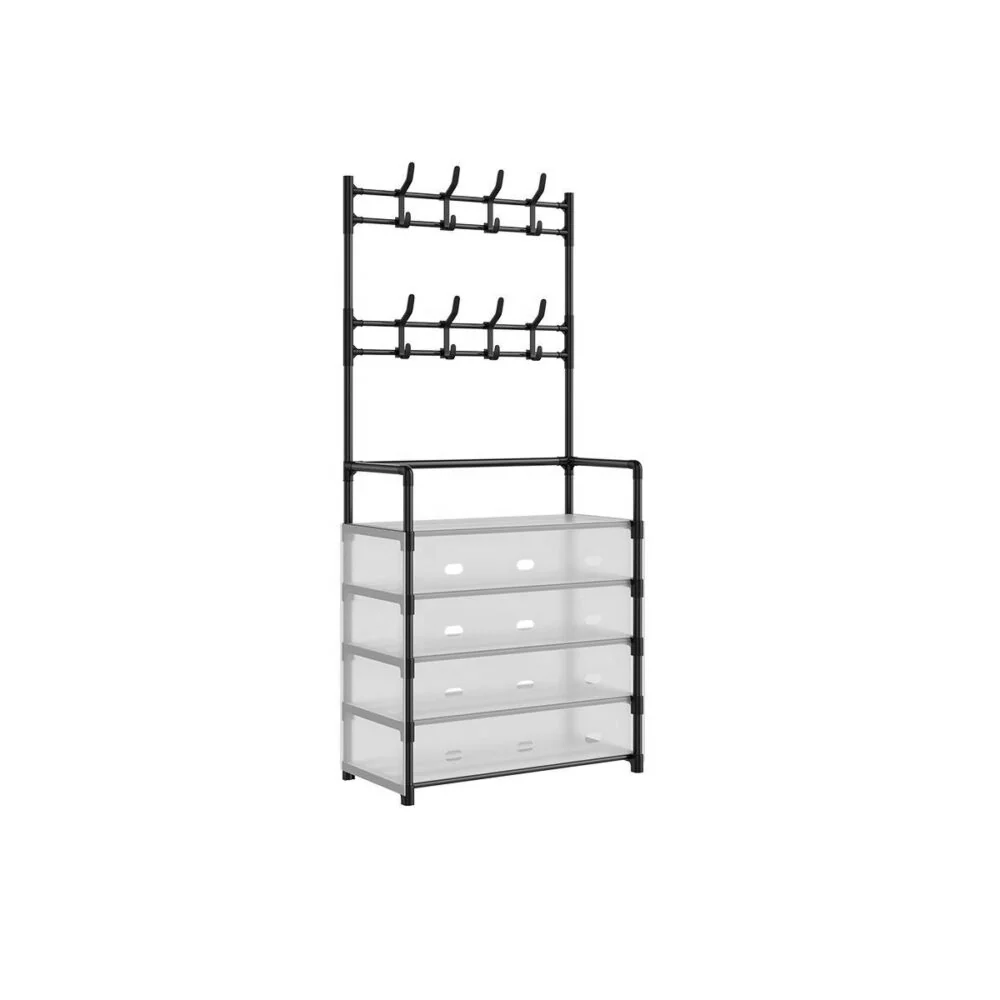 5 Layer Dustproof Shoe Rack With Clothes Rack