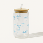 Bow Style Mason Jar With Straw
