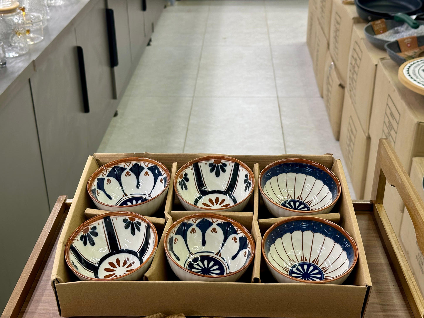 Japanese Ceramic Printed Bowls - Set of 6