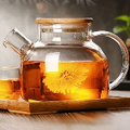 Borosilicate Glass Kettle With Wooden Lid