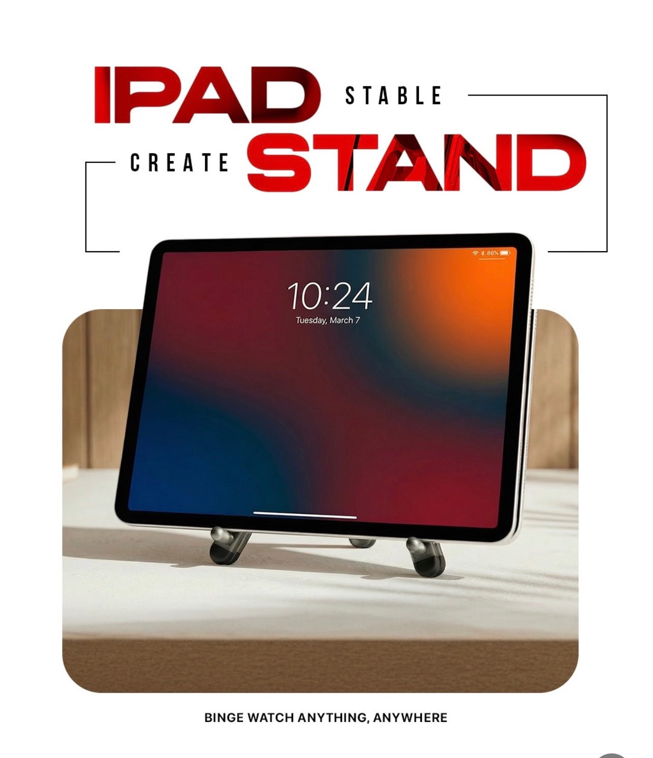 3-in-1 Adjustable Device Stand Compatible For Laptop, Tablet & Phone Stand