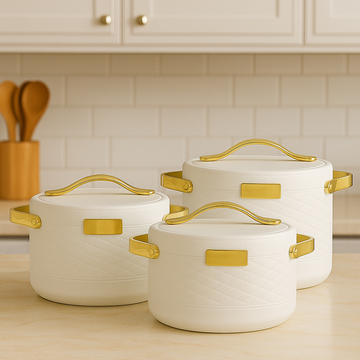 Premium Insulated Hotpots - Cream White