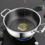 Stainless Steel Soup Pot, Wok, Non-Stick Pan With Lid, Honeycomb Hot Pot For Home, Induction Cooker, Gas Stove, Kitchen Cookware